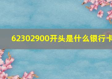 62302900开头是什么银行卡