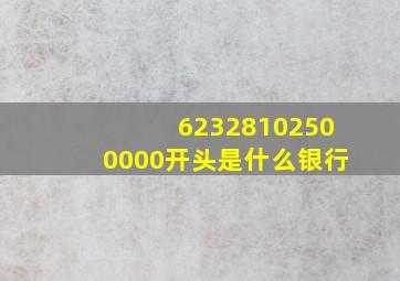 62328102500000开头是什么银行