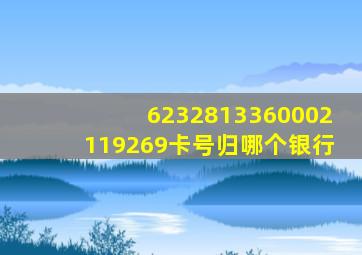 6232813360002119269卡号归哪个银行