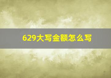 629大写金额怎么写