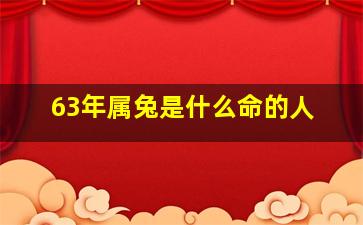 63年属兔是什么命的人