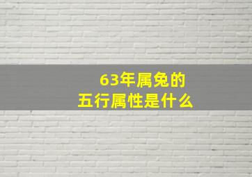 63年属兔的五行属性是什么