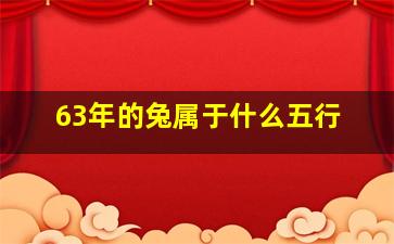 63年的兔属于什么五行