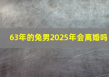 63年的兔男2025年会离婚吗