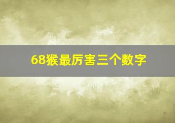 68猴最厉害三个数字