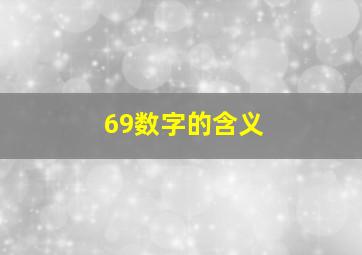 69数字的含义