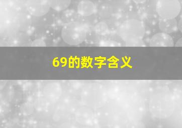 69的数字含义