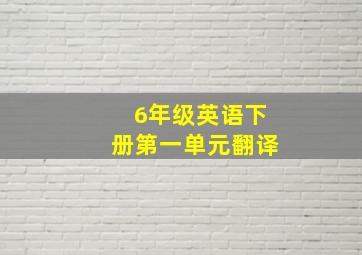 6年级英语下册第一单元翻译