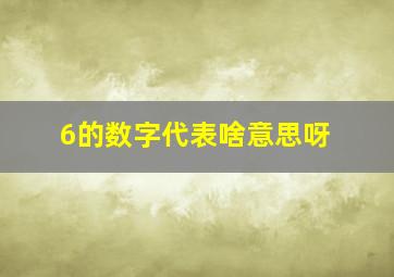 6的数字代表啥意思呀