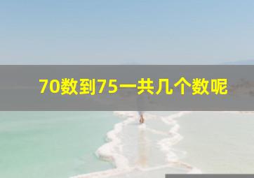 70数到75一共几个数呢