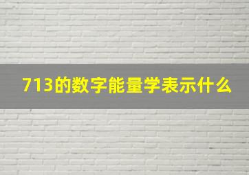 713的数字能量学表示什么