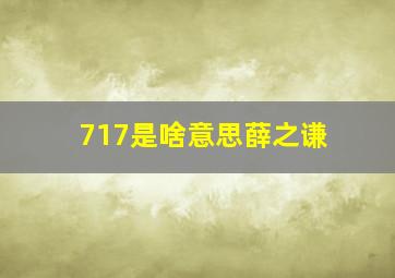 717是啥意思薛之谦