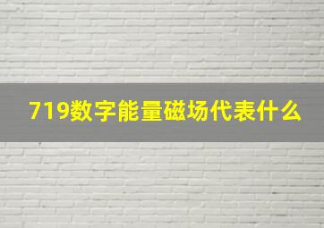 719数字能量磁场代表什么