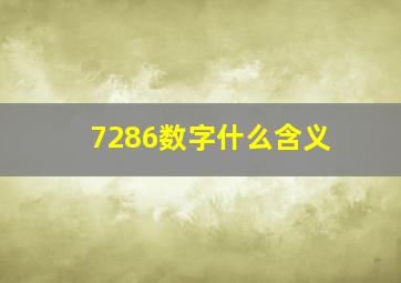 7286数字什么含义