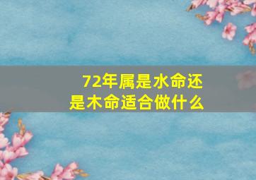 72年属是水命还是木命适合做什么