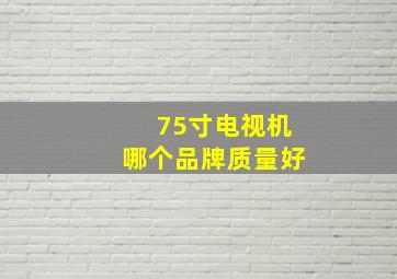 75寸电视机哪个品牌质量好