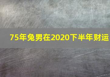 75年兔男在2020下半年财运