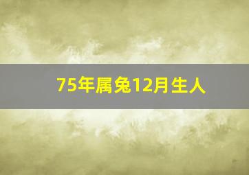 75年属兔12月生人