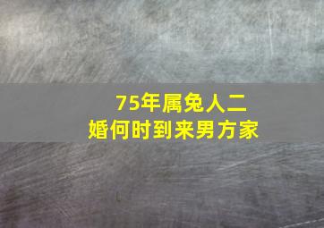 75年属兔人二婚何时到来男方家