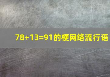 78+13=91的梗网络流行语