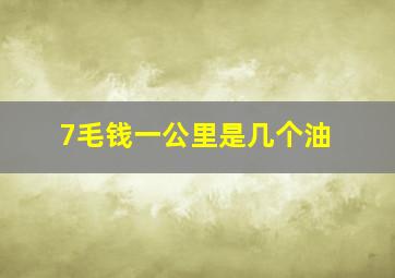 7毛钱一公里是几个油