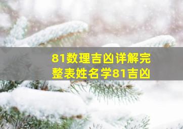 81数理吉凶详解完整表姓名学81吉凶