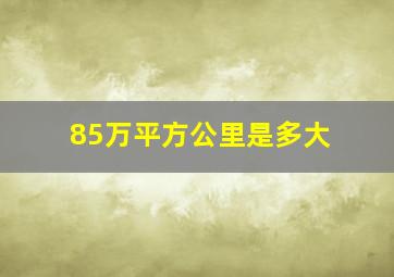 85万平方公里是多大