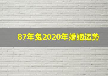 87年兔2020年婚姻运势