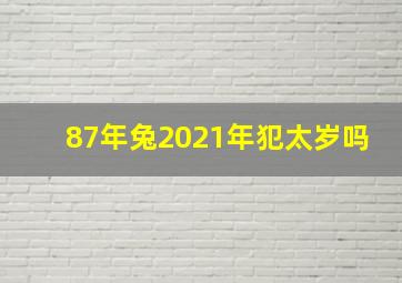 87年兔2021年犯太岁吗