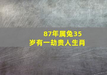 87年属兔35岁有一劫贵人生肖