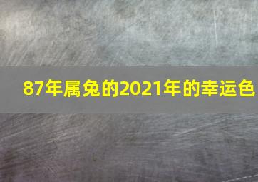 87年属兔的2021年的幸运色