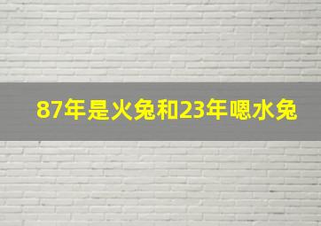 87年是火兔和23年嗯水兔