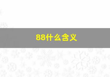 88什么含义