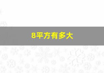 8平方有多大