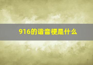 916的谐音梗是什么