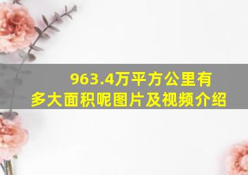 963.4万平方公里有多大面积呢图片及视频介绍