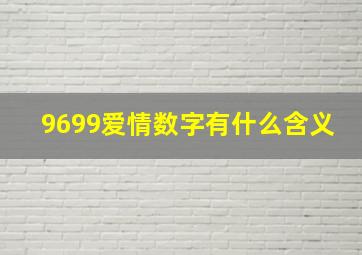 9699爱情数字有什么含义