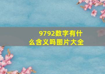 9792数字有什么含义吗图片大全