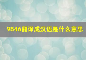 9846翻译成汉语是什么意思