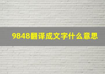 9848翻译成文字什么意思