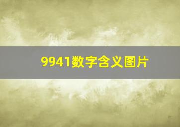 9941数字含义图片