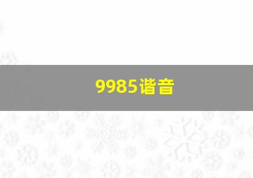 9985谐音