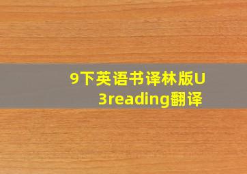 9下英语书译林版U3reading翻译