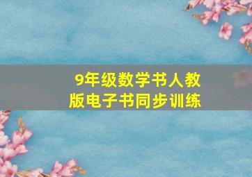 9年级数学书人教版电子书同步训练