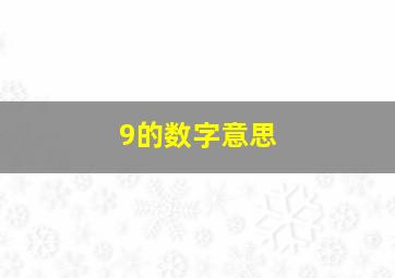 9的数字意思