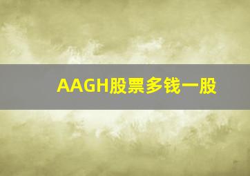 AAGH股票多钱一股