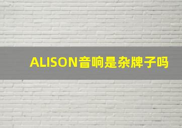 ALISON音响是杂牌子吗