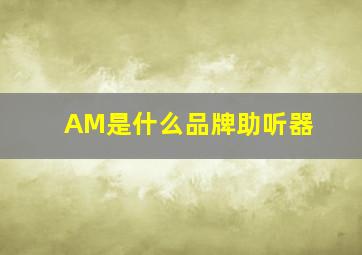 AM是什么品牌助听器