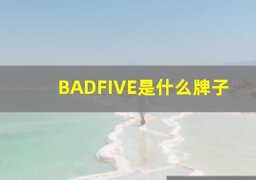 BADFIVE是什么牌子