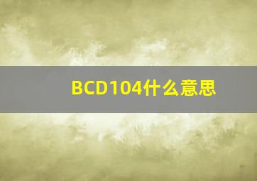 BCD104什么意思